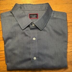 UNTUCKit Men's Navy Striped Button Down Shirt Size XXL casual, office, preppy